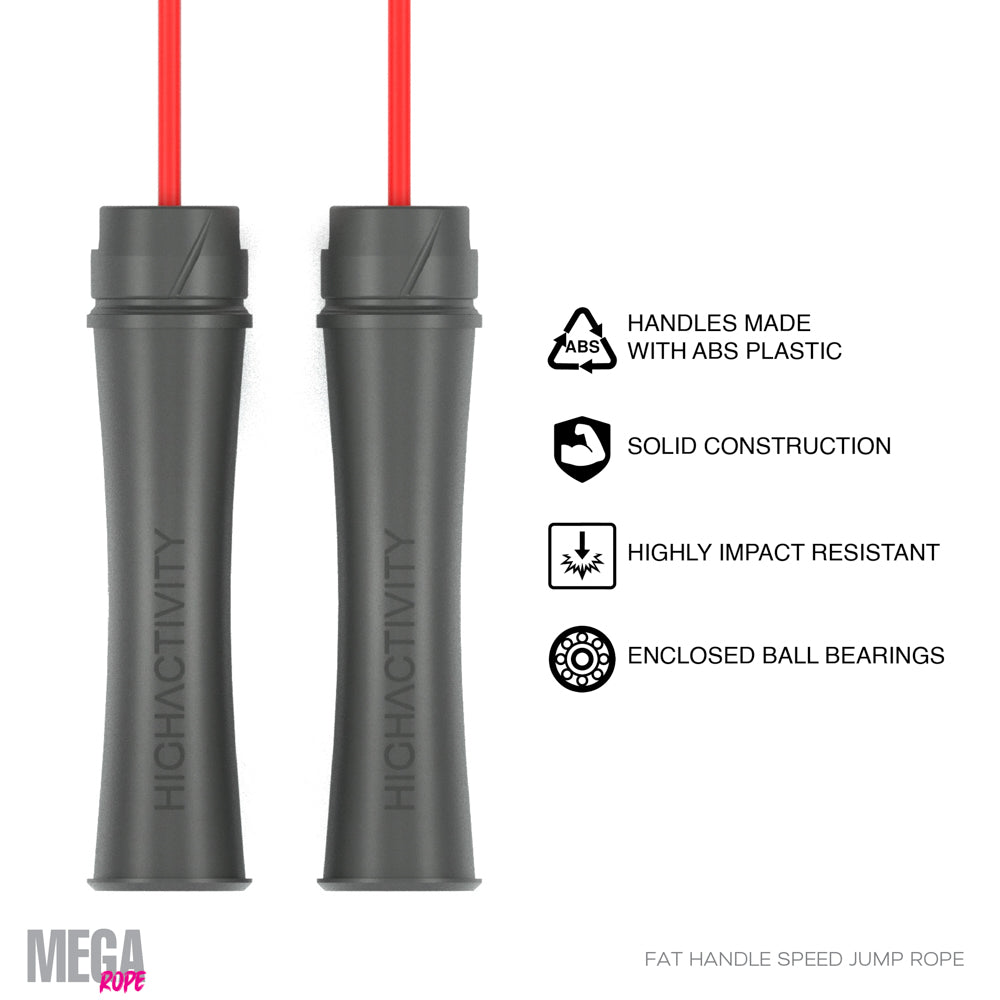 Mega Rope- 5mm Fat Handle Speed Jump Rope- ABS Handles