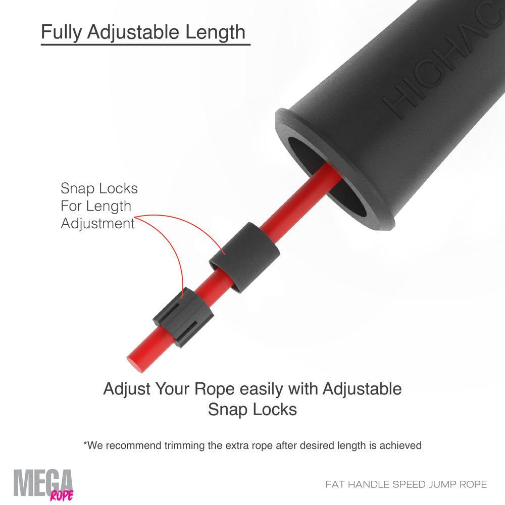 Mega Rope- 5mm Fat Handle Speed Jump Rope- ABS Handles