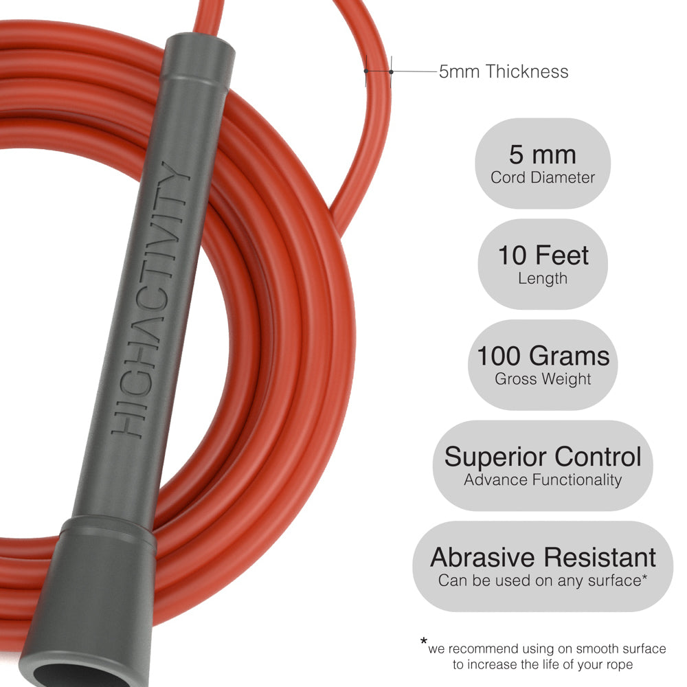Luma Rope- 5mm Speed Jump Rope- ABS Handles