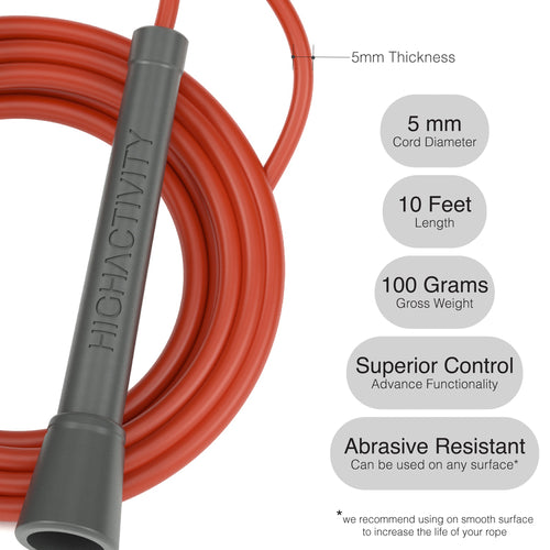 Luma Rope- 5mm Speed Jump Rope- ABS Handles